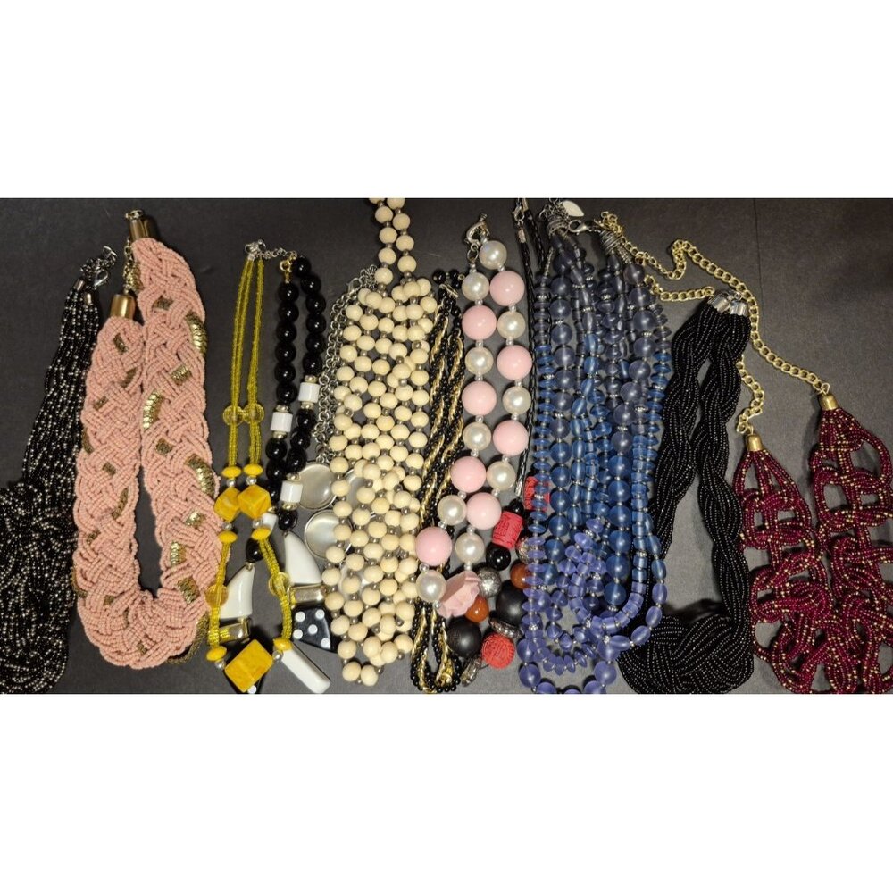 Lot of 12 Necklaces Resellers Lot All Wearable Costume Jewelry Good Condition